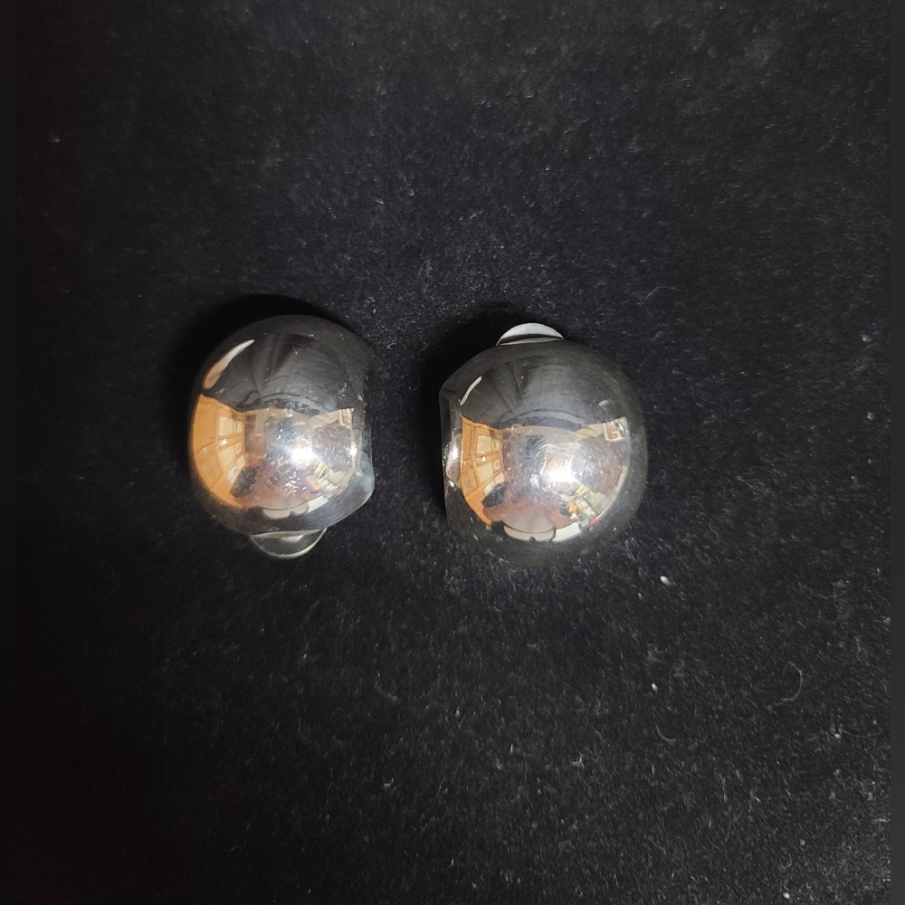 Mexico Elegant Silver Dome Earrings